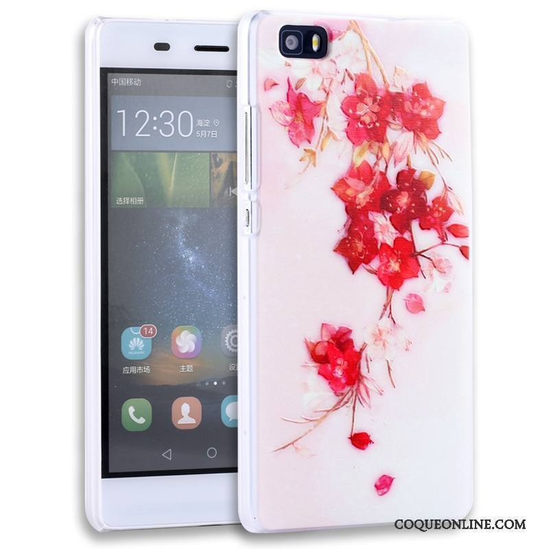 Huawei P8 Lite Protection Étui Rose Gaufrage Coque De Téléphone Jeunesse