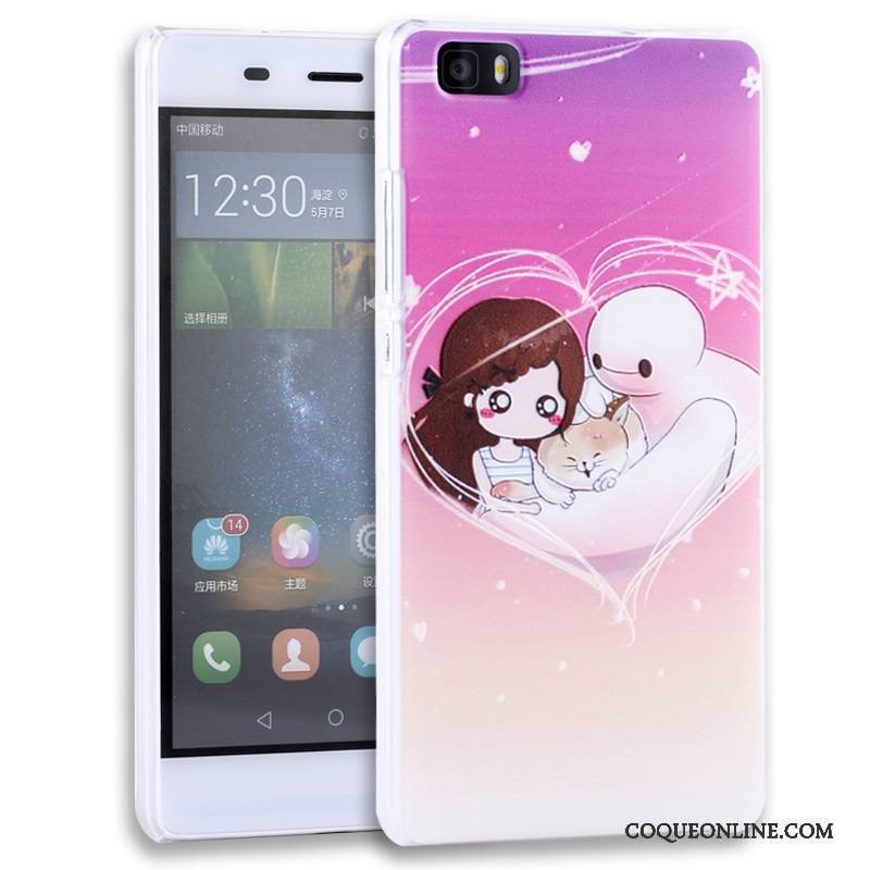 Huawei P8 Lite Protection Étui Rose Gaufrage Coque De Téléphone Jeunesse