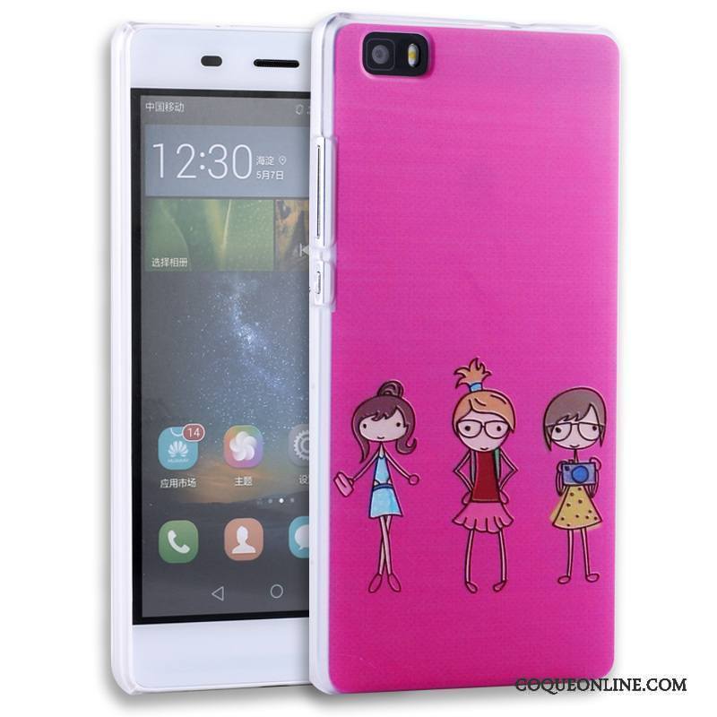 Huawei P8 Lite Protection Étui Rose Gaufrage Coque De Téléphone Jeunesse