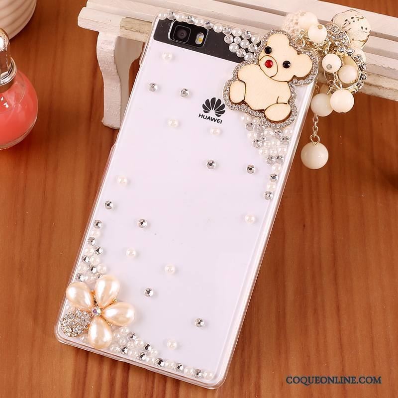 Huawei P8 Lite Transparent Difficile Protection Bleu Coque De Téléphone Étui Strass