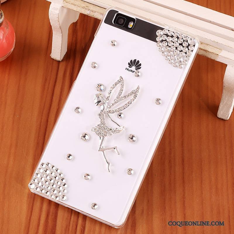 Huawei P8 Lite Transparent Difficile Protection Bleu Coque De Téléphone Étui Strass