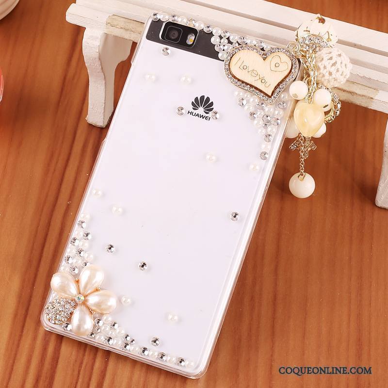 Huawei P8 Lite Transparent Difficile Protection Bleu Coque De Téléphone Étui Strass