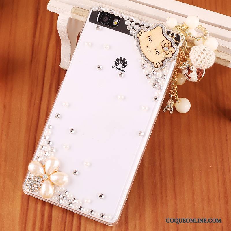 Huawei P8 Lite Transparent Difficile Protection Bleu Coque De Téléphone Étui Strass