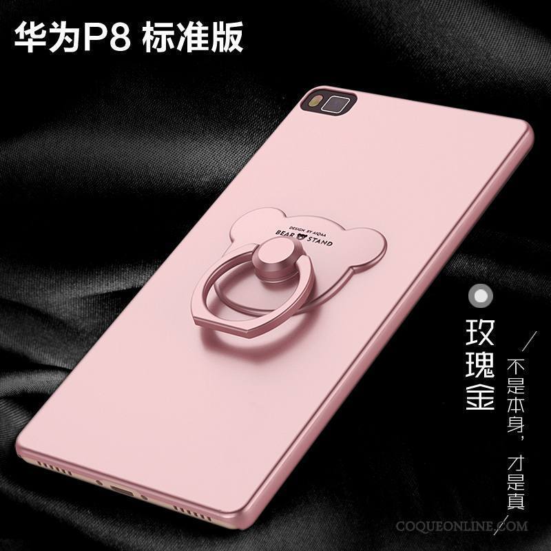 Huawei P8 Lite Étui Coque De Téléphone Incassable Jeunesse Haute Délavé En Daim Rose