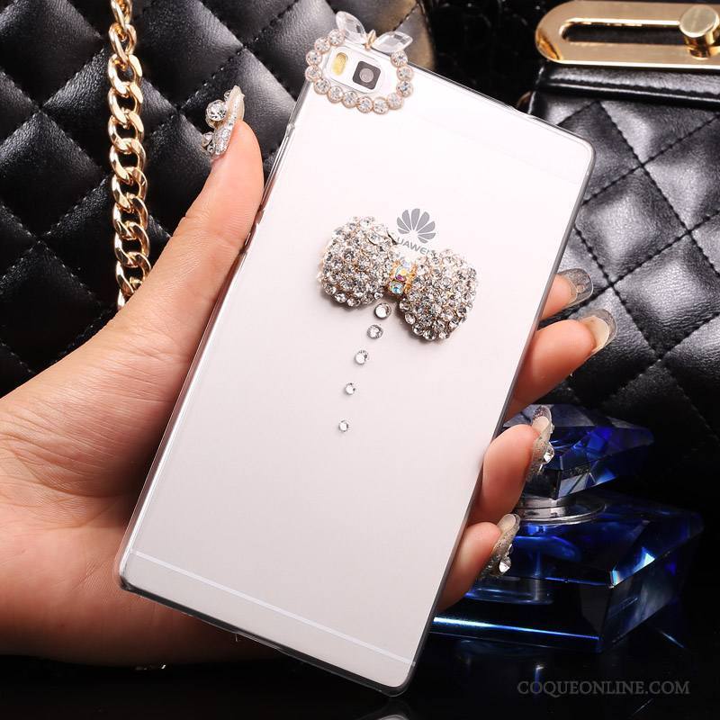 Huawei P8 Lite Étui Jeunesse Argent Coque Protection Difficile Strass