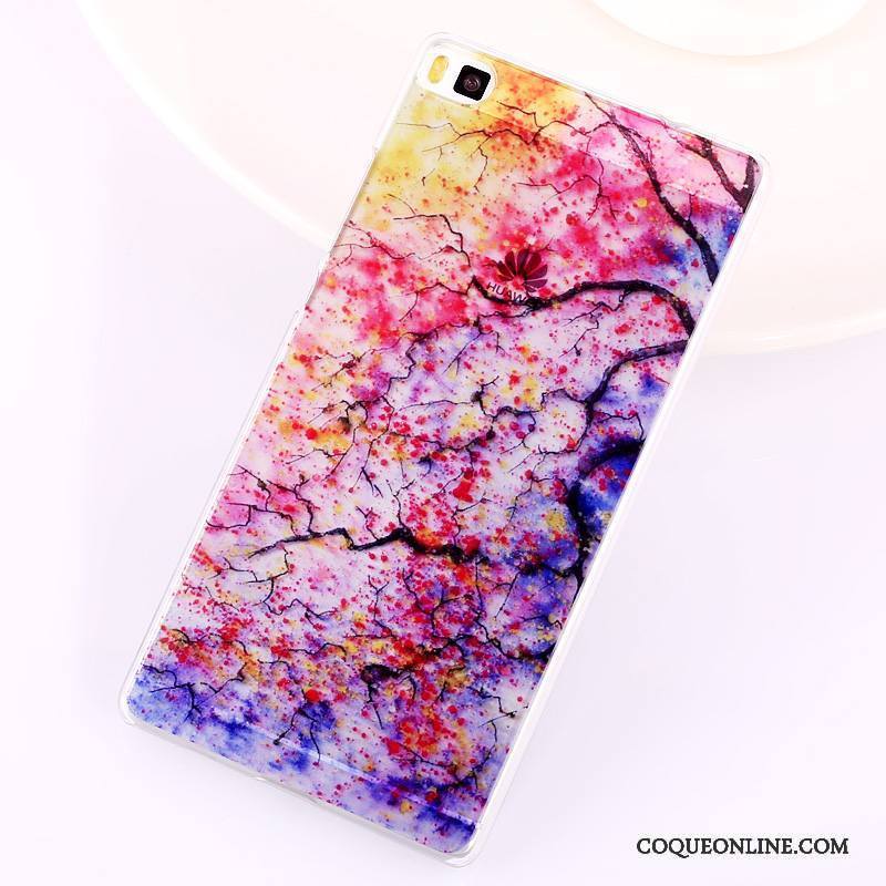 Huawei P8 Peinture Multicolore Difficile Haute Coque Téléphone Portable