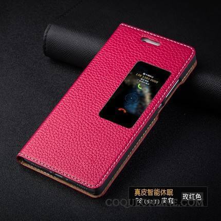 Huawei P8 Protection Coque De Téléphone Légère Noir Clamshell Étui En Cuir Haute