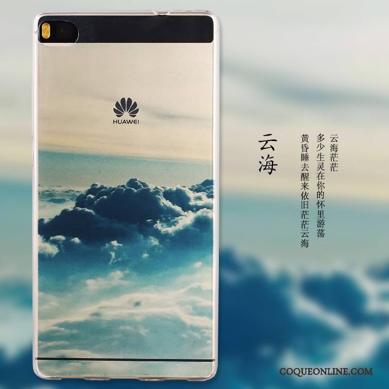 Huawei P8 Protection Coque Peinture De Téléphone Étui Haute Bleu