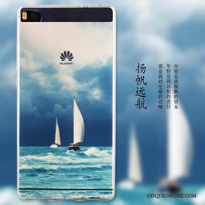 Huawei P8 Protection Coque Peinture De Téléphone Étui Haute Bleu