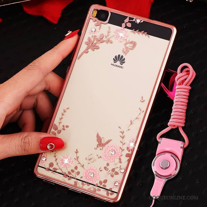 Huawei P8 Silicone Or Haute Tout Compris Coque De Téléphone Étui Strass