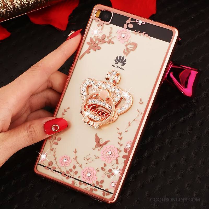 Huawei P8 Silicone Or Haute Tout Compris Coque De Téléphone Étui Strass