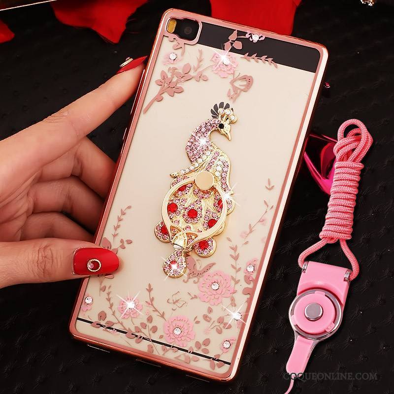 Huawei P8 Silicone Or Haute Tout Compris Coque De Téléphone Étui Strass