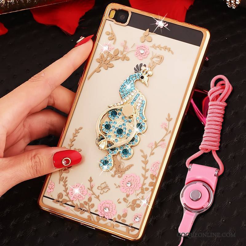 Huawei P8 Silicone Or Haute Tout Compris Coque De Téléphone Étui Strass