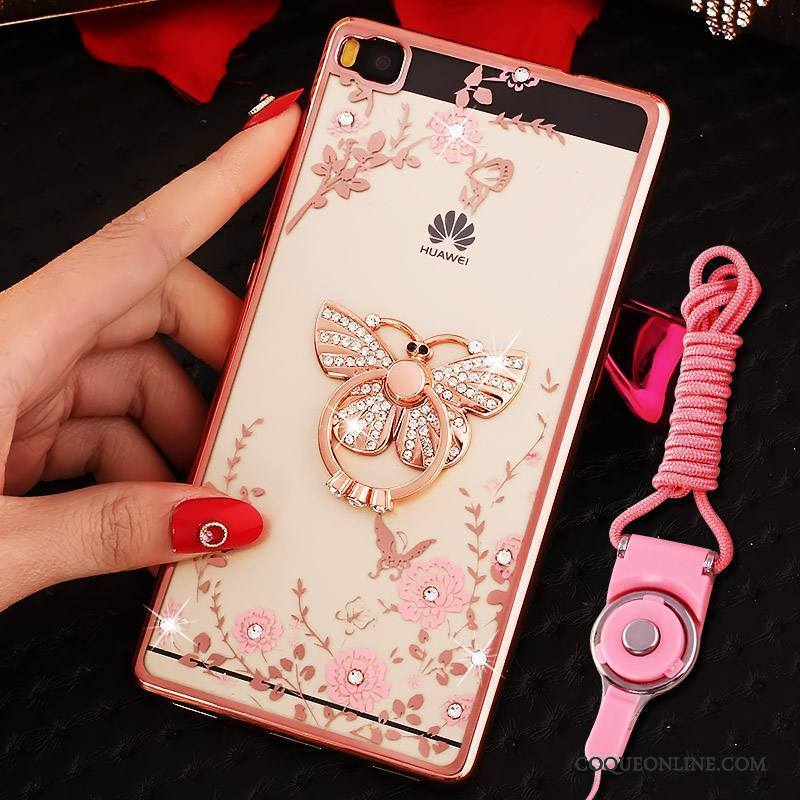 Huawei P8 Silicone Or Haute Tout Compris Coque De Téléphone Étui Strass