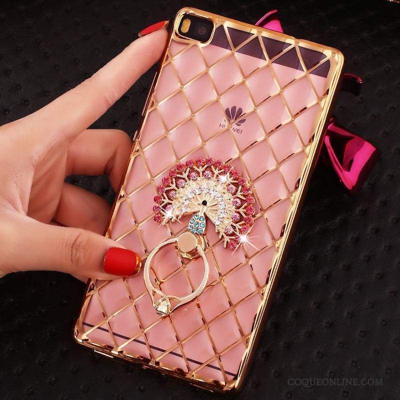 Huawei P8 Étui Strass Or Protection Dessin Animé Fluide Doux Coque De Téléphone