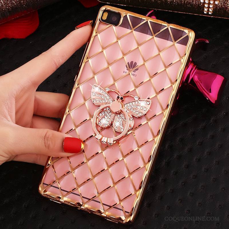 Huawei P8 Étui Strass Or Protection Dessin Animé Fluide Doux Coque De Téléphone