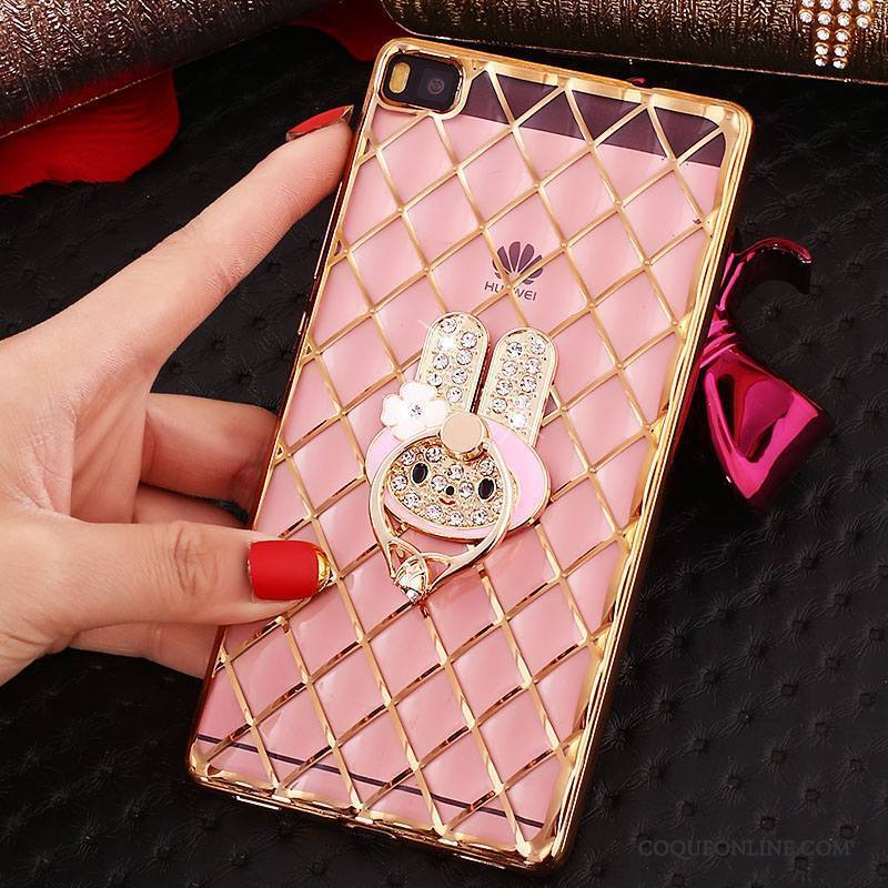 Huawei P8 Étui Strass Or Protection Dessin Animé Fluide Doux Coque De Téléphone