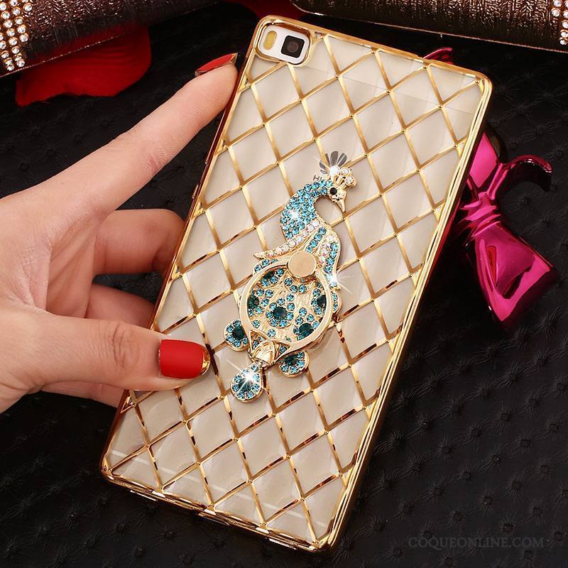 Huawei P8 Étui Strass Or Protection Dessin Animé Fluide Doux Coque De Téléphone