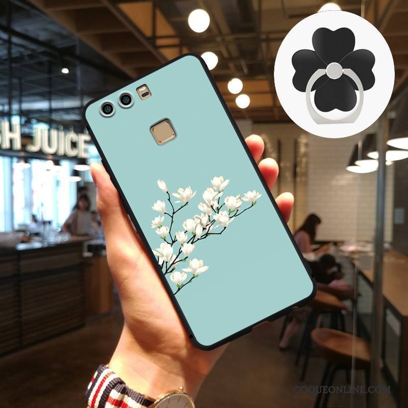 Huawei P9 Art Personnalité Gaufrage Coque Gris Ornements Suspendus Créatif