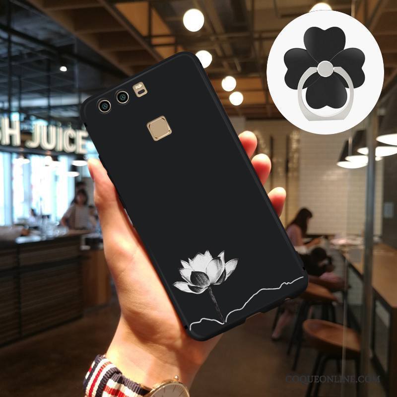 Huawei P9 Art Personnalité Gaufrage Coque Gris Ornements Suspendus Créatif