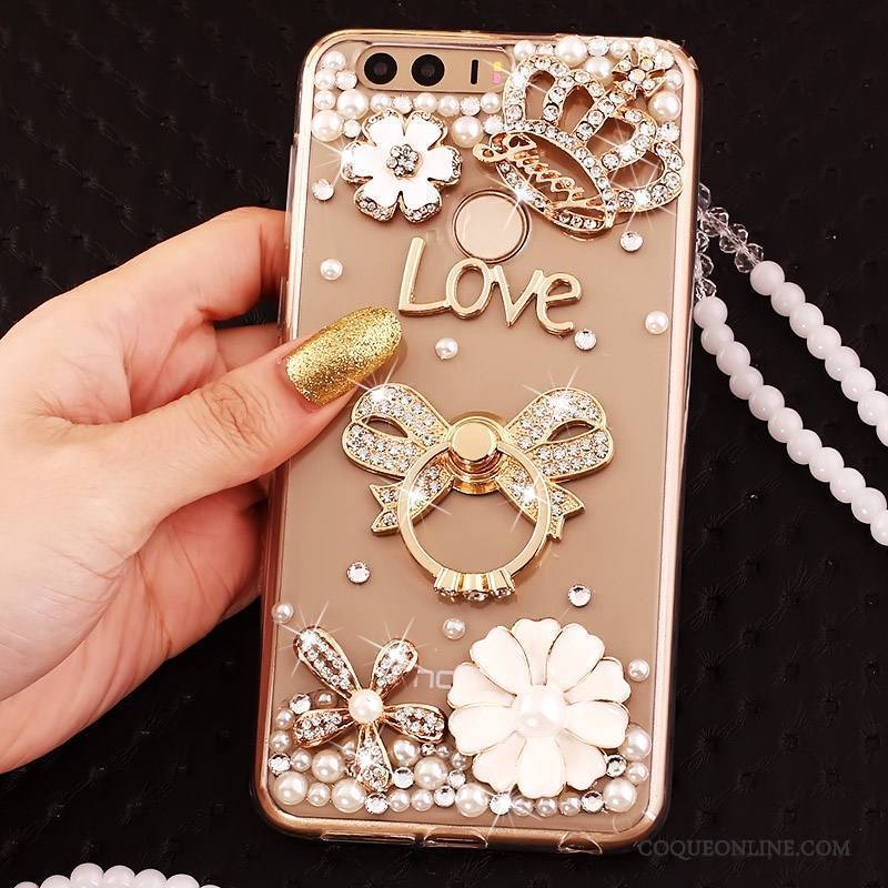 Huawei P9 Coque Anneau Étui Tout Compris Silicone Ornements Suspendus Incassable Strass