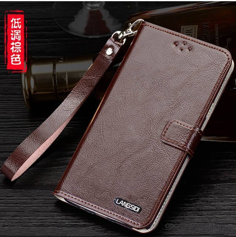 Huawei P9 Coque Luxe Cuir Véritable Incassable Tout Compris Clamshell Protection Étui