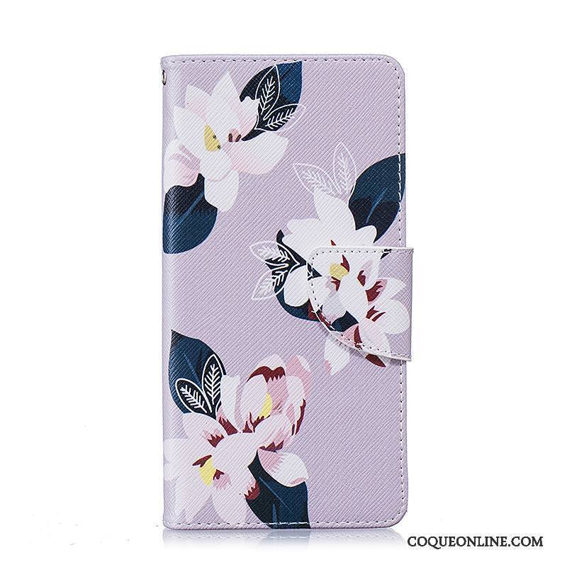 Huawei P9 Coque Peinture Housse Protection Étui Dessin Animé Violet Étui En Cuir