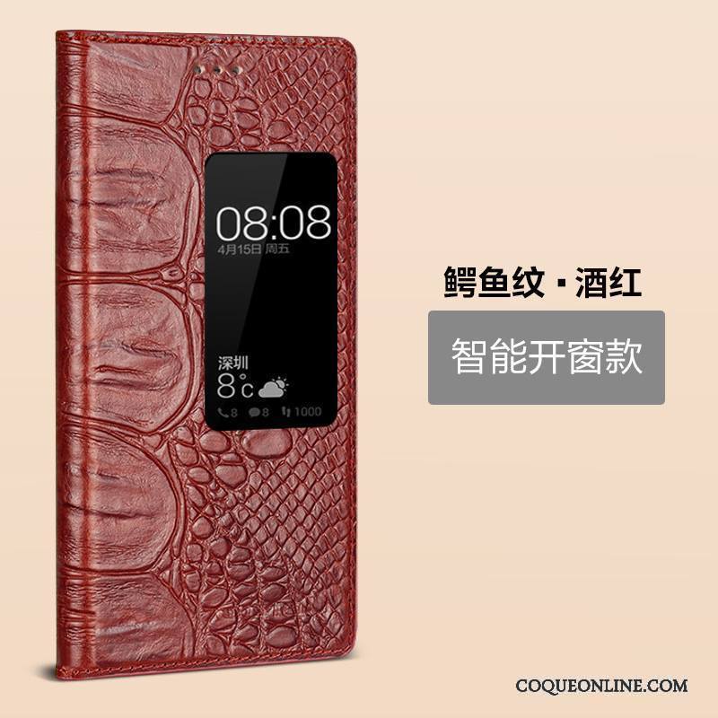 Huawei P9 Coque Protection Cuir Véritable Housse Business Étui En Cuir Incassable Téléphone Portable