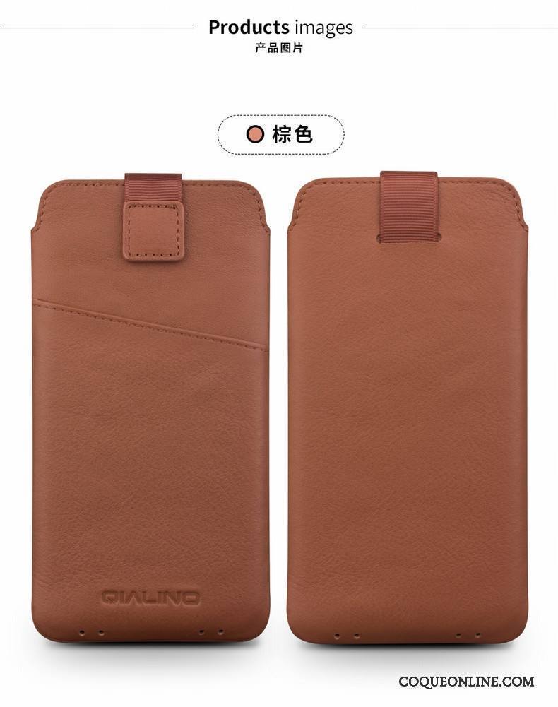 Huawei P9 Coque Étui En Cuir Téléphone Portable Protection Rouge Cuir Véritable Simple Personnalité