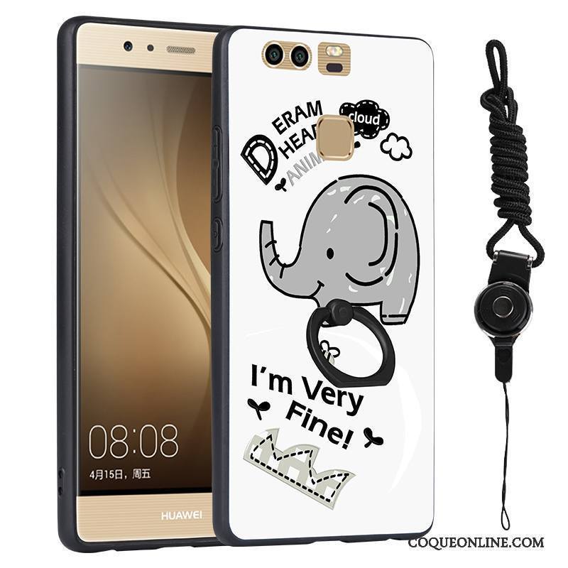 Huawei P9 Coque Étui Rose Protection Tendance Difficile Peinture Ornements Suspendus