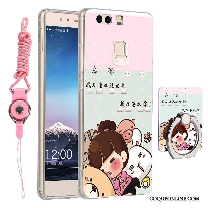 Huawei P9 Dessin Animé Tout Compris Coque Incassable De Téléphone Rose Tendance