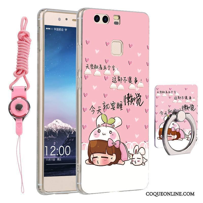 Huawei P9 Dessin Animé Tout Compris Coque Incassable De Téléphone Rose Tendance