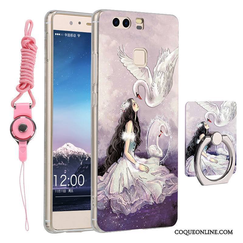 Huawei P9 Dessin Animé Tout Compris Coque Incassable De Téléphone Rose Tendance