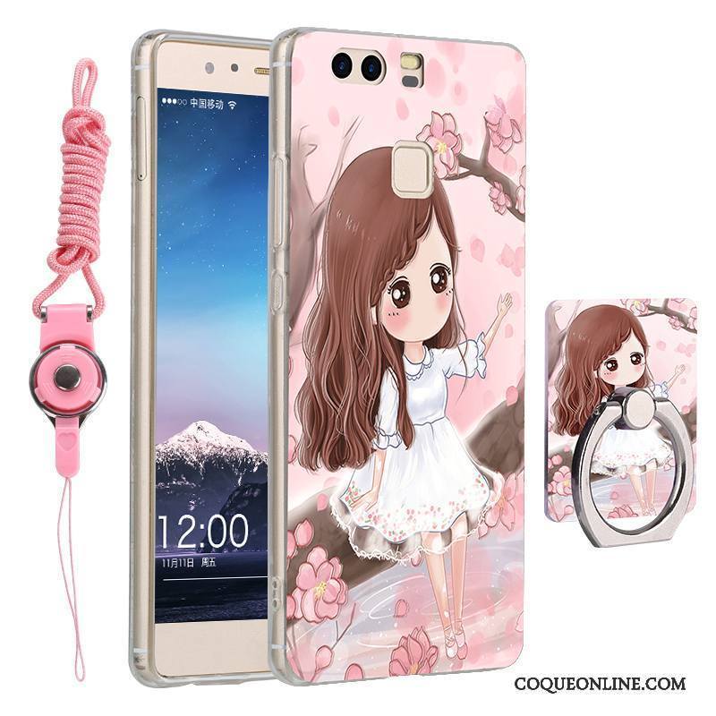 Huawei P9 Dessin Animé Tout Compris Coque Incassable De Téléphone Rose Tendance