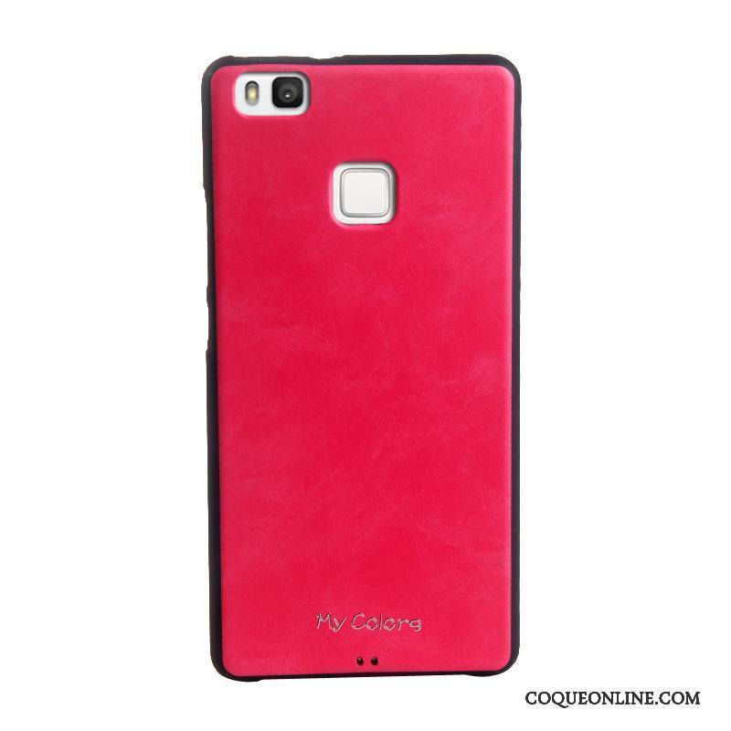 Huawei P9 Lite Business Coque De Téléphone Jeunesse Rouge Similicuir Protection Étui