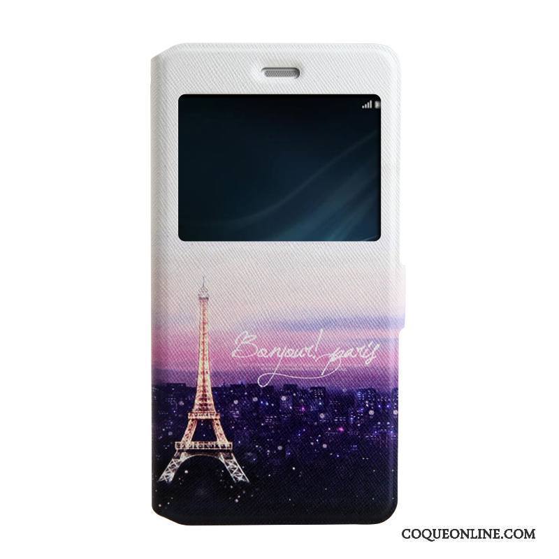 Huawei P9 Lite Coque Peinture Protection Fluide Doux Bleu Étui Housse Ouvrir La Fenêtre