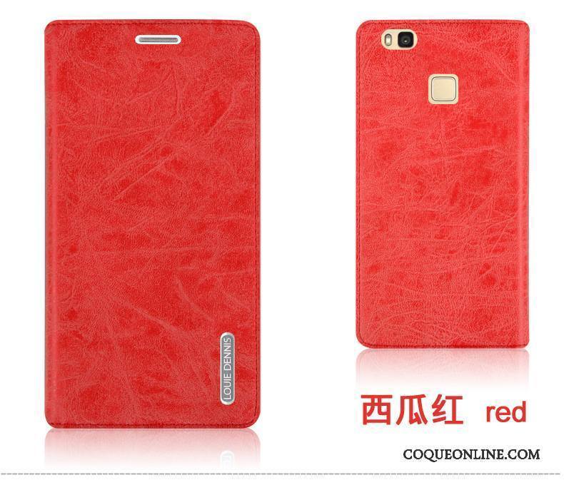 Huawei P9 Lite Coque Étui En Cuir Jeunesse Couvercle Arrière Téléphone Portable Rouge Incassable