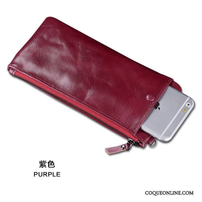 Huawei P9 Lite Cuir Véritable Coque De Téléphone Étui En Cuir Protection Téléphone Portable Rouge Portefeuille