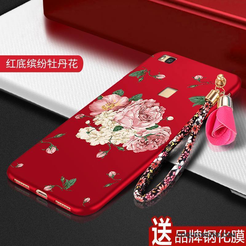 Huawei P9 Lite Incassable Téléphone Portable Tout Compris Étui Tendance Coque Rouge