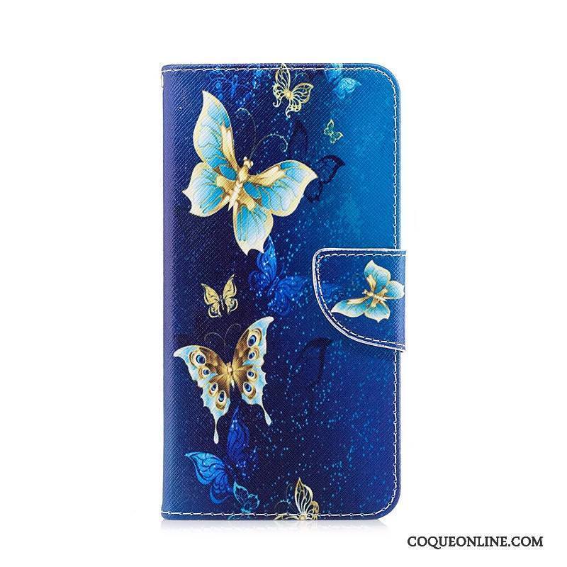 Huawei P9 Lite Protection Bleu Étui Peinture Étui En Cuir Housse Coque De Téléphone