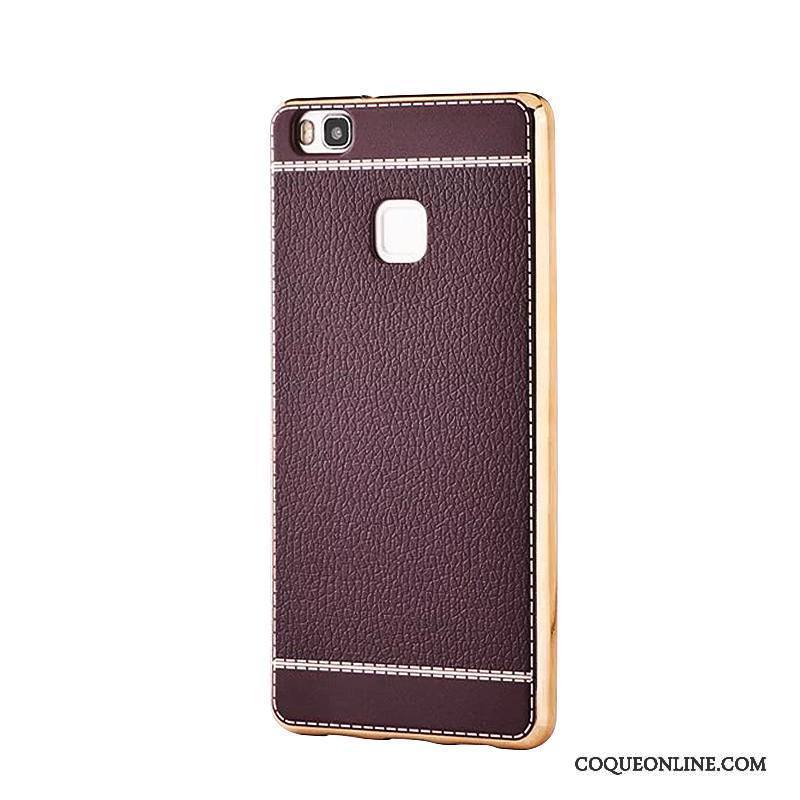 Huawei P9 Lite Protection Modèle Fleurie Marron Placage Jeunesse Business Coque De Téléphone