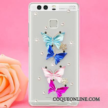 Huawei P9 Plastique Téléphone Portable Strass Protection Tendance Difficile Coque De Téléphone