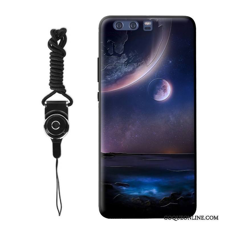 Huawei P9 Plus Amoureux Silicone Tout Compris Mois Fluide Doux Noir Coque De Téléphone