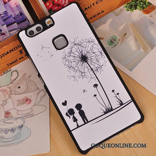 Huawei P9 Plus Coque Border Dessin Animé Créatif Couvercle Arrière Protection Étui Blanc