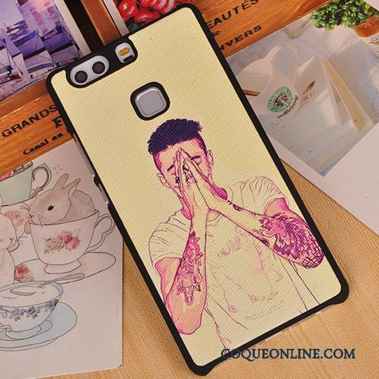 Huawei P9 Plus Coque Border Dessin Animé Créatif Couvercle Arrière Protection Étui Blanc