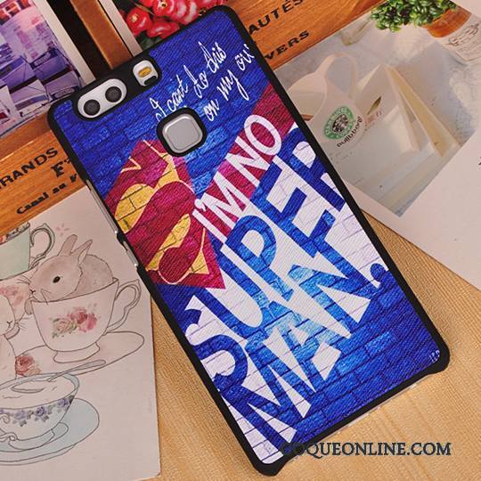 Huawei P9 Plus Coque Border Dessin Animé Créatif Couvercle Arrière Protection Étui Blanc