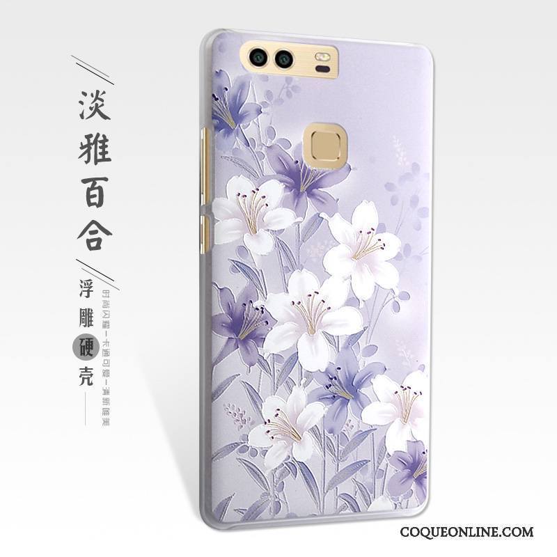 Huawei P9 Plus Coque De Téléphone Gaufrage Étui Rose Protection