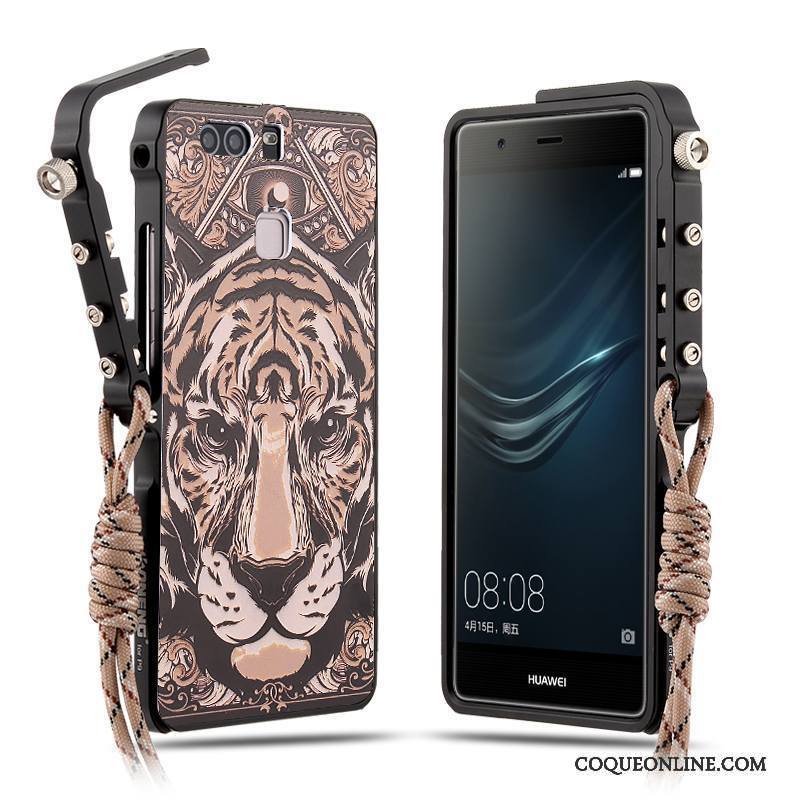 Huawei P9 Plus Coque De Téléphone Protection Métal Tendance Or Personnalité Incassable