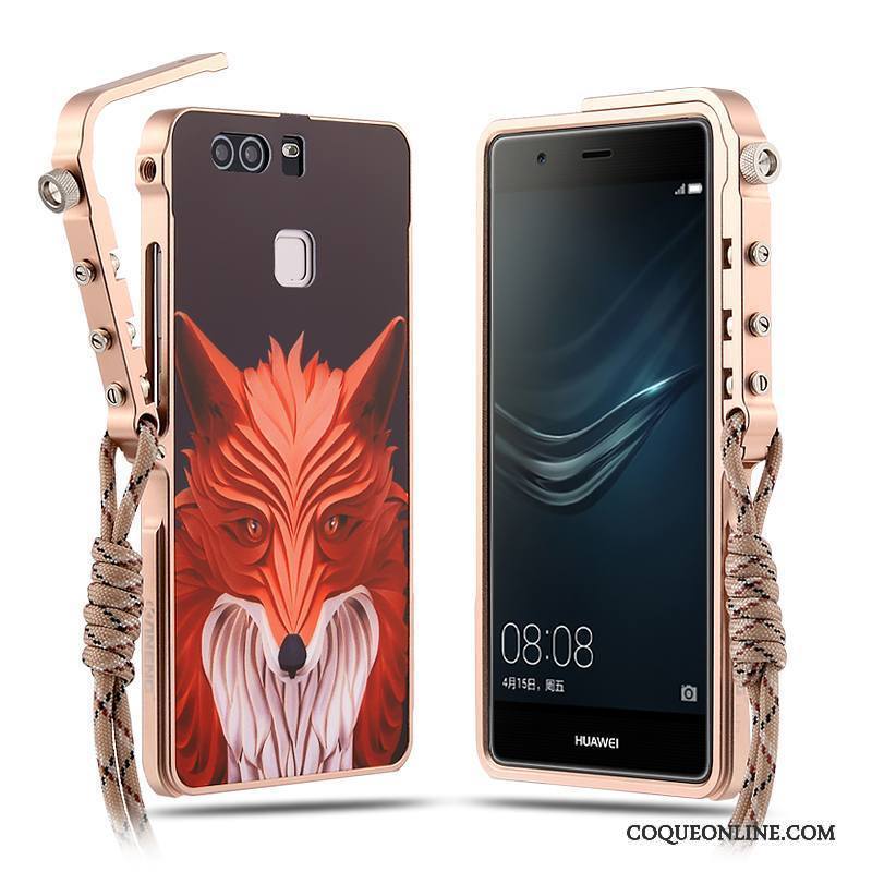 Huawei P9 Plus Coque De Téléphone Protection Métal Tendance Or Personnalité Incassable