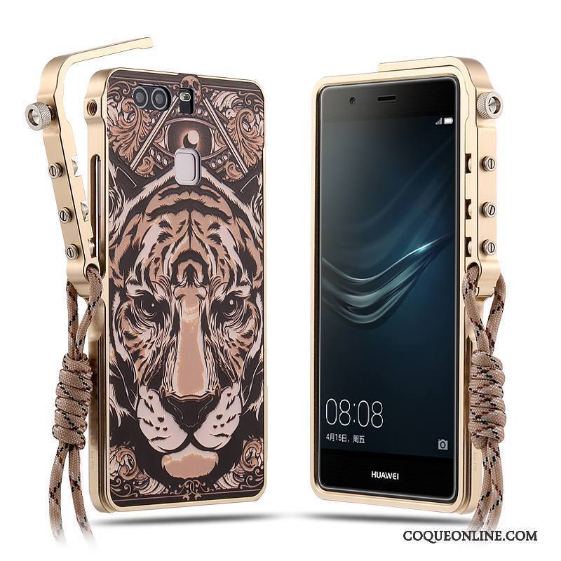 Huawei P9 Plus Coque De Téléphone Protection Métal Tendance Or Personnalité Incassable